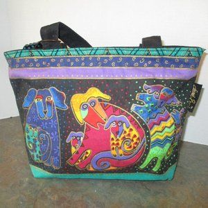 Laurel Burch  Handbag with Dog Theme & Wood tag